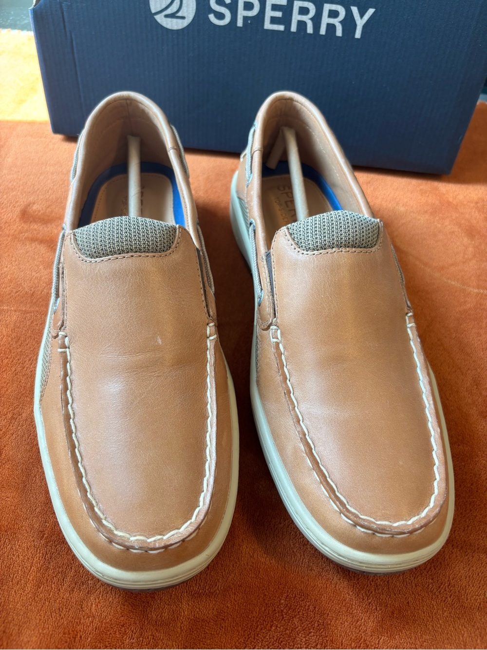 Sperry Men's Slip-On Boat Shoes in Tan/Brown
